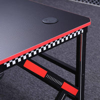 Gaming Desk Desktop PC Computer Desks Desktop Racing Table Office Laptop Home K-Shaped Legs Black 140cm Furniture Kings Warehouse