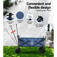 Garden Cart Folding 120kg Trolley Camping Wagon Barrow Outdoor Beach Home & Garden Kings Warehouse