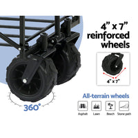 Garden Cart Folding 120kg Trolley Camping Wagon Barrow Outdoor Beach Home & Garden Kings Warehouse
