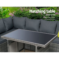 Garden Outdoor Furniture Patio Set Dining Sofa Table Chair Lounge Garden Wicker Grey Spring Savings: Outdoor Living Kings Warehouse