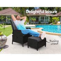 Garden Recliner Chair Sun lounge Setting Outdoor Furniture Patio Wicker Sofa Summer Sale Kings Warehouse