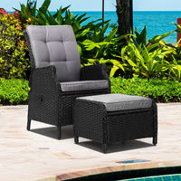 Garden Recliner Chair Sun lounge Setting Outdoor Furniture Patio Wicker Sofa Summer Sale Kings Warehouse