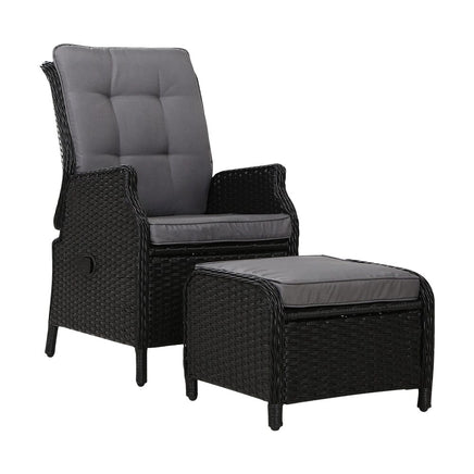 Garden Recliner Chair Sun lounge Setting Outdoor Furniture Patio Wicker Sofa Summer Sale Kings Warehouse