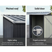 Garden Shed 2.49x1.04M Sheds Outdoor Tool Storage Workshop House Steel 2 in 1 Kings Warehouse