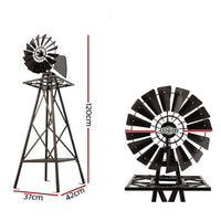 Garden Windmill 120cm Metal Ornaments Outdoor Decor Ornamental Wind Mill Home & Garden Kings Warehouse