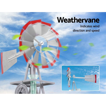 Garden Windmill 6FT 186cm Metal Ornaments Outdoor Decor Ornamental Wind Will Home & Garden Kings Warehouse
