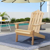 Gardeon Adirondack Outdoor Chairs Wooden Beach Chair Patio Furniture Garden Natural Furniture Kings Warehouse