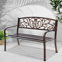 Gardeon Cast Iron Garden Bench - Bronze Summer Sale Kings Warehouse