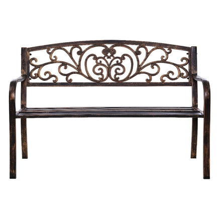Gardeon Cast Iron Garden Bench - Bronze Summer Sale Kings Warehouse
