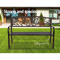 Gardeon Cast Iron Garden Bench - Bronze Summer Sale Kings Warehouse