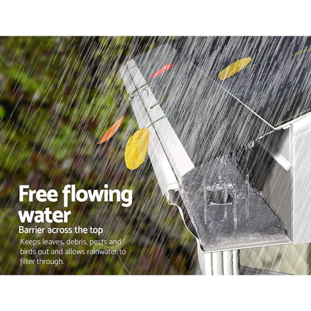 Gardeon Gutter Guard Aluminium Mesh 30M 100x20cm Black Home & Garden Kings Warehouse