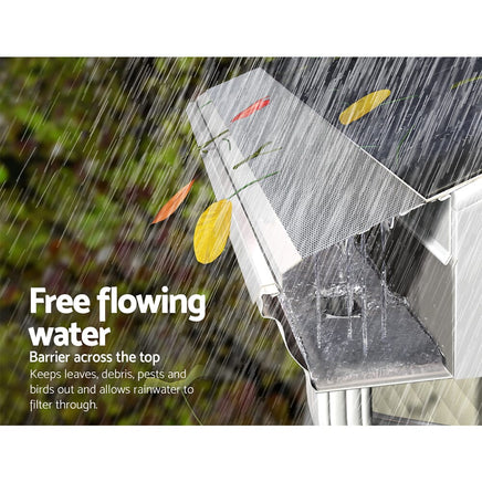 Gardeon Gutter Guard Aluminium Mesh 60M 100x20cm Silver Home & Garden Kings Warehouse