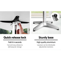 Gardeon Outdoor Bar Table Adjustable Aluminium Square 70/110cm Furniture Kings Warehouse