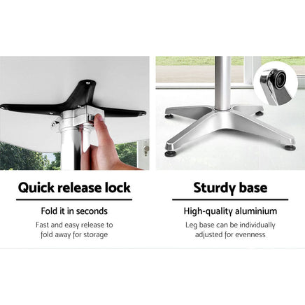 Gardeon Outdoor Bar Table Adjustable Aluminium Square 70/110cm Furniture Kings Warehouse