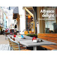 Gardeon Outdoor Bar Table Adjustable Aluminium Square 70/110cm Furniture Kings Warehouse