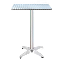 Gardeon Outdoor Bar Table Adjustable Aluminium Square 70/110cm Furniture Kings Warehouse