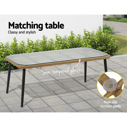 Gardeon Outdoor Furniture Sofa Set 4 Piece Rattan Lounge Set Table Chairs Kings Warehouse