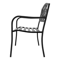 Gardeon Outdoor Garden Bench - Black Summer Sale KingsWarehouse