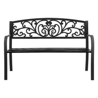 Gardeon Outdoor Garden Bench - Black Summer Sale KingsWarehouse
