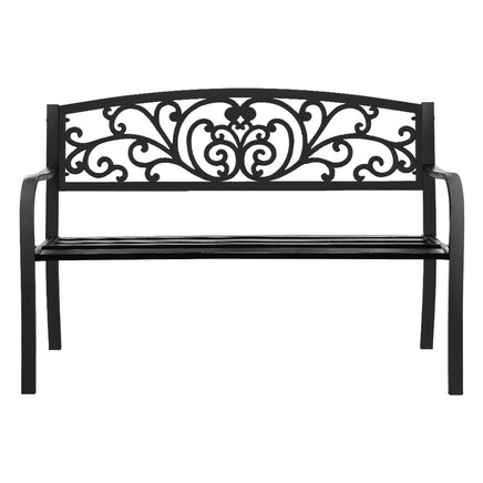 Gardeon Outdoor Garden Bench - Black Summer Sale KingsWarehouse