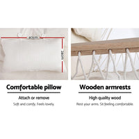 Gardeon Outdoor Hammock Chair with Stand Swing Hanging Hammock Garden Cream Big Discounts on Christmas Entertaining Kings Warehouse