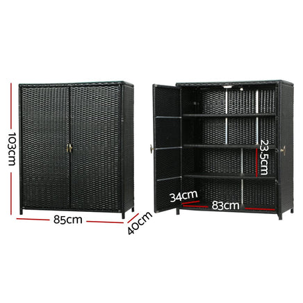 Gardeon Outdoor Storage Cabinet Box Garage Wicker Shelf Chest Garden Shed Tools Home & Garden Kings Warehouse