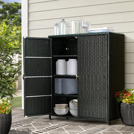 Gardeon Outdoor Storage Cabinet Box Garage Wicker Shelf Chest Garden Shed Tools Home & Garden Kings Warehouse
