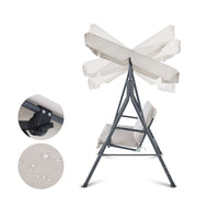 Gardeon Outdoor Swing Chair Garden Chair Bench Furniture Canopy 3 Seater Beige Furniture Kings Warehouse