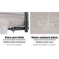 Gardeon Outdoor Swing Chair Garden Chair Bench Furniture Canopy 3 Seater Beige Furniture Kings Warehouse