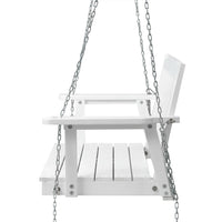 Gardeon Porch Swing Chair with Chain Garden Chair Outdoor Furniture Wooden White Furniture Kings Warehouse