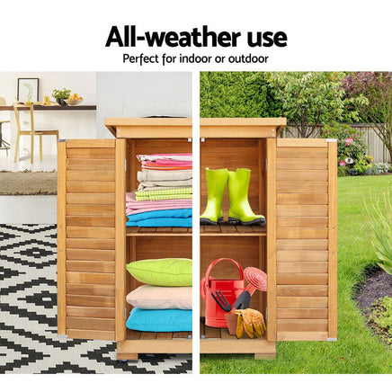 Gardeon Portable Wooden Garden Storage Cabinet Furniture Kings Warehouse