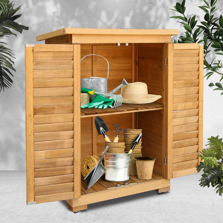 Gardeon Portable Wooden Garden Storage Cabinet Furniture Kings Warehouse