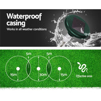 Gardeon Snake Repeller 8X Solar LED Pulse Plus Ultrasonic Pest Rodent Repellent Pet Care Kings Warehouse