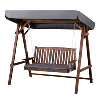 Gardeon Wooden Swing Chair Garden Bench Canopy 3 Seater Outdoor Furniture Furniture Kings Warehouse