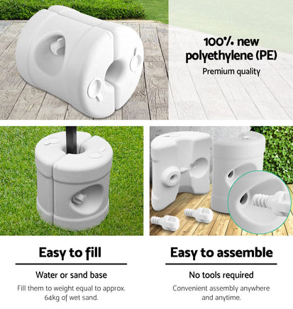 Gazebo Pop Up 3x3m w/Base Podx4 Marquee Folding Outdoor Wedding Camping Tent Shade Canopy White Home & Garden Kings Warehouse