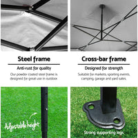 Gazebo Pop Up 3x3m w/Base Podx4 Marquee Folding Outdoor Wedding Camping Tent Shade Canopy White Home & Garden Kings Warehouse