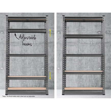 Giantz 1.5M Garage Shelving Warehouse Rack Pallet Racking Storage Shelf Charcoal Tools Kings Warehouse
