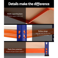 Giantz 1.8M Garage Shelving Warehouse Rack Pallet Racking Storage Shelve Blue Tools Kings Warehouse