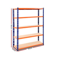 Giantz 1.8M Garage Shelving Warehouse Rack Pallet Racking Storage Shelve Blue Tools Kings Warehouse