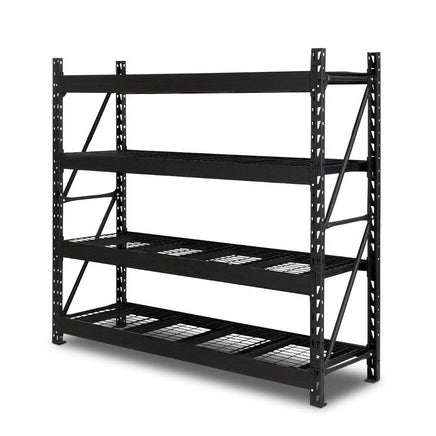 Giantz 2Mx2M Garage Shelving Warehouse Rack Pallet Racking Storage Shelve Black Tools Kings Warehouse