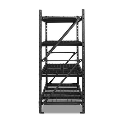 Giantz 2Mx2M Garage Shelving Warehouse Rack Pallet Racking Storage Shelve Black Tools Kings Warehouse