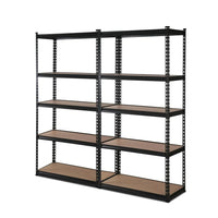 Giantz 2x1.5M Garage Shelving Warehouse Rack Pallet Racking Storage Shelve Black Tools Kings Warehouse