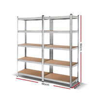 Giantz 2x1.8M Garage Shelving Warehouse Rack Pallet Racking Storage Shelf Silver Tools Kings Warehouse