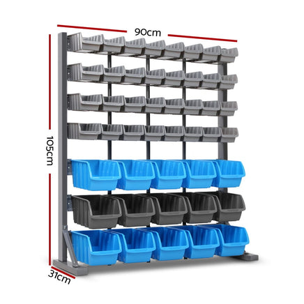 Giantz 47 Storage Bin Rack Free Stand Steel Stand Tools Kings Warehouse