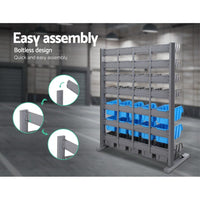 Giantz 47 Storage Bin Rack Free Stand Steel Stand Tools Kings Warehouse