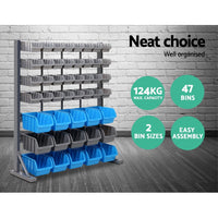 Giantz 47 Storage Bin Rack Free Stand Steel Stand Tools Kings Warehouse