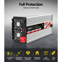 Giantz Power Inverter 3000W or 6000W Pure Sine Wave 12V-240V Camping Boat Caravan Outdoor Recreation Kings Warehouse