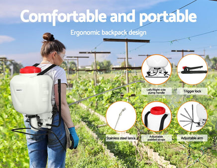 Giantz Weed Sprayer 15L Knapsack Backpack Pesticide Spray Fertiliser Farm Garden garden supplies Kings Warehouse