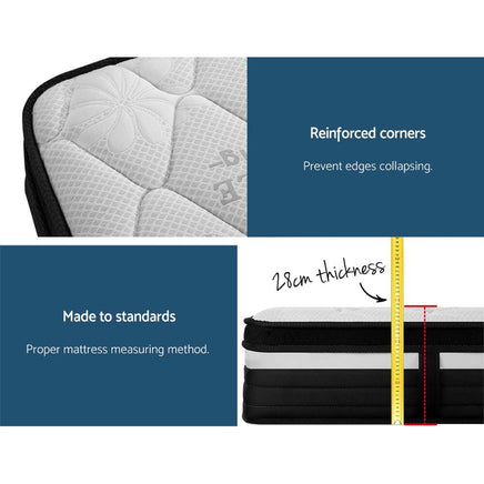 Giselle Bedding 28cm Mattress Super Firm Queen Furniture Kings Warehouse