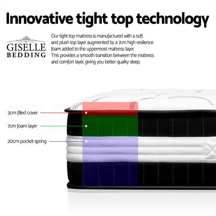 Giselle Bedding 30cm Mattress Medium Firm Queen Furniture Kings Warehouse